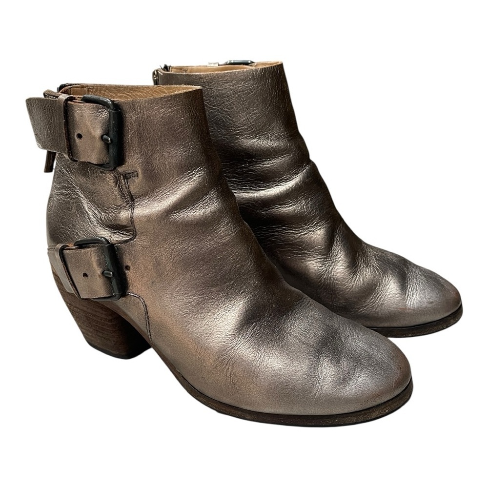 Marsèll Italian Distressed Metallic Leather Booties Size 36.5 (6.5 US)